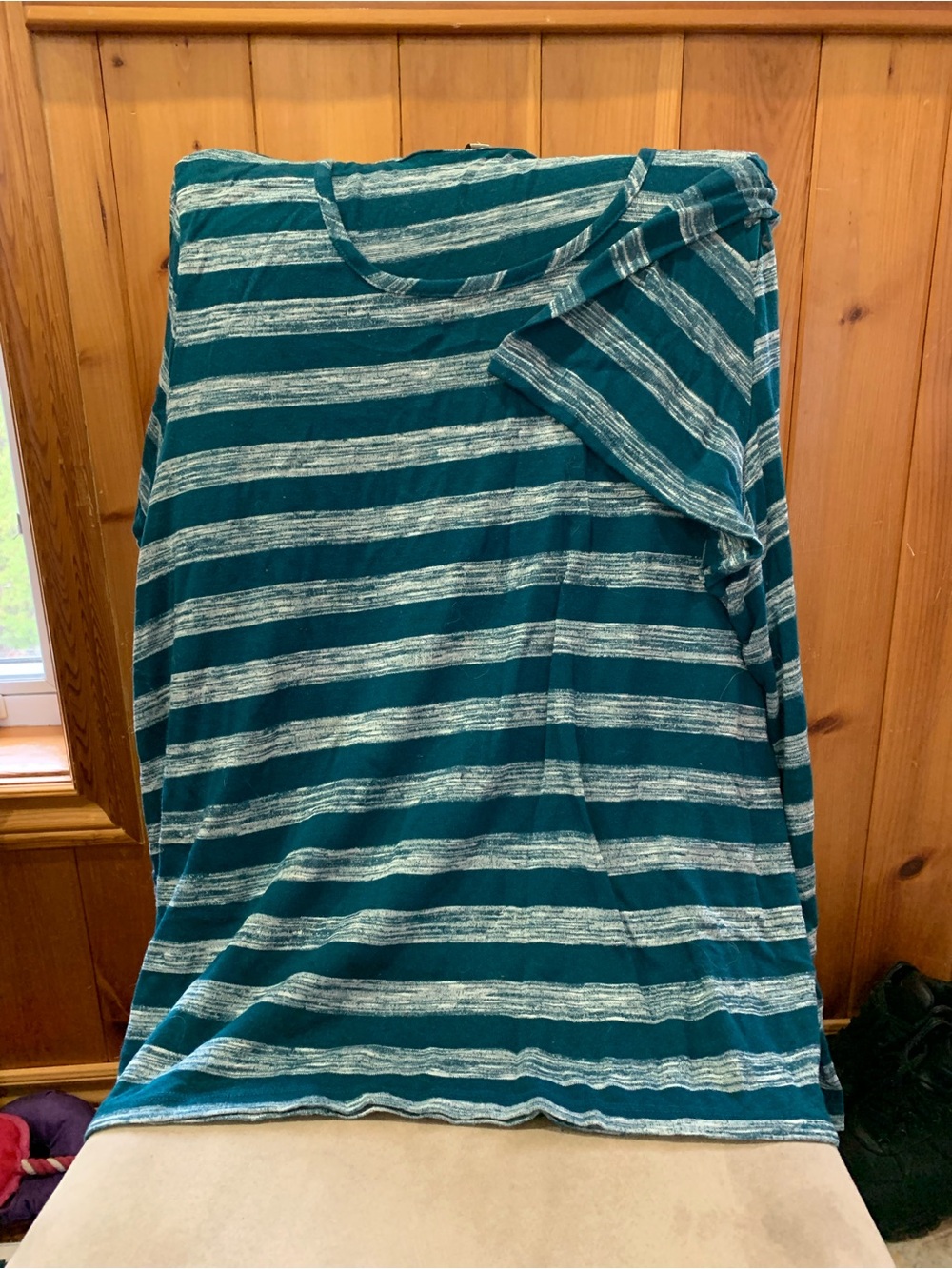 Women’s Teal and White Striped Skirt - Casual Everyday Style